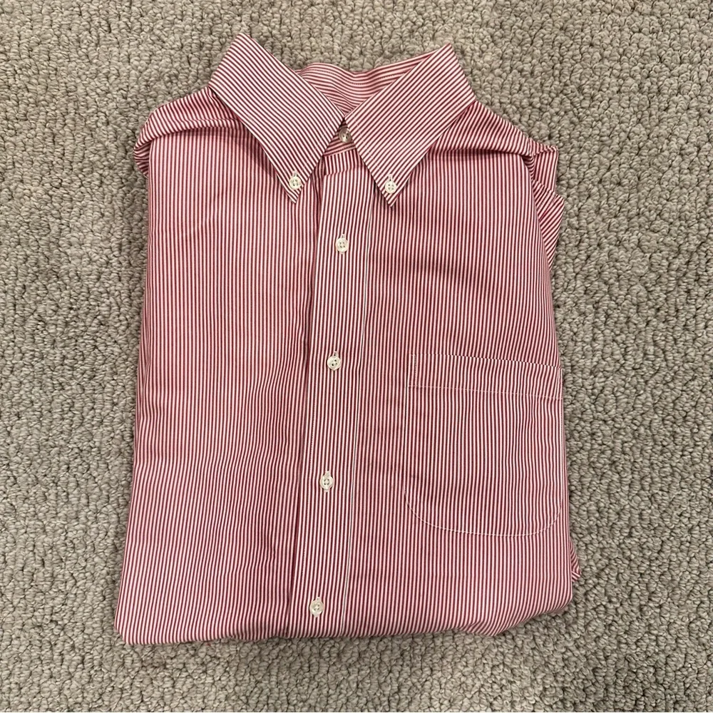 Brooks Brothers Red and White Striped Dress Shirt Regent Original Polo Shirt - Picture 7 of 7